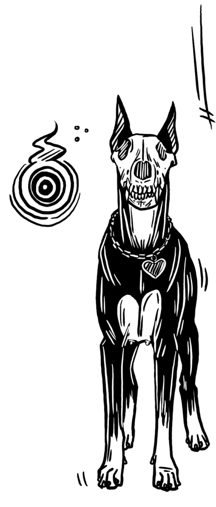 Frl. Flicka as a Hellhound, illustrated by Anna Vest